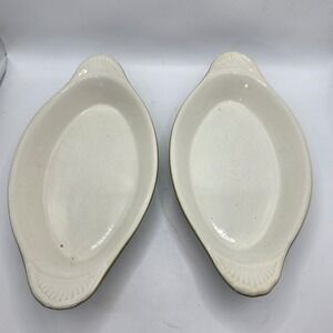 Vintage Brandware OAG-12-WG 12 Oz Oval Au Gratin Baking Dishes Green Pair